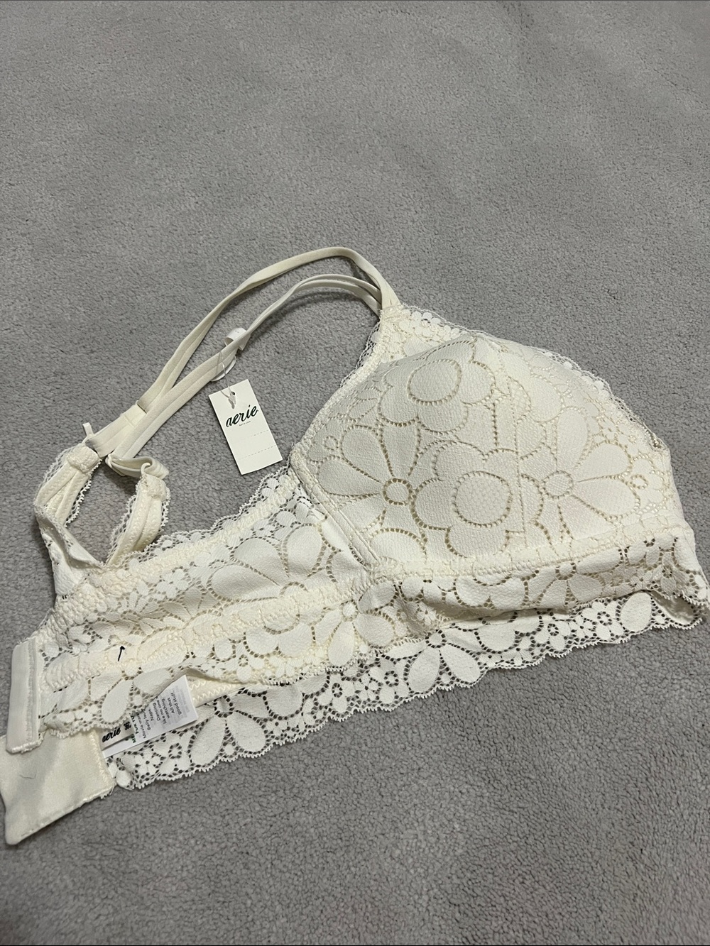 aerie Floral Lace Bralette in Ivory